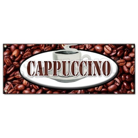 Signmission CAPPUCCINOBANNER SIGN italian espresso milk hot foam coffee house steam cream B-Cappuccino